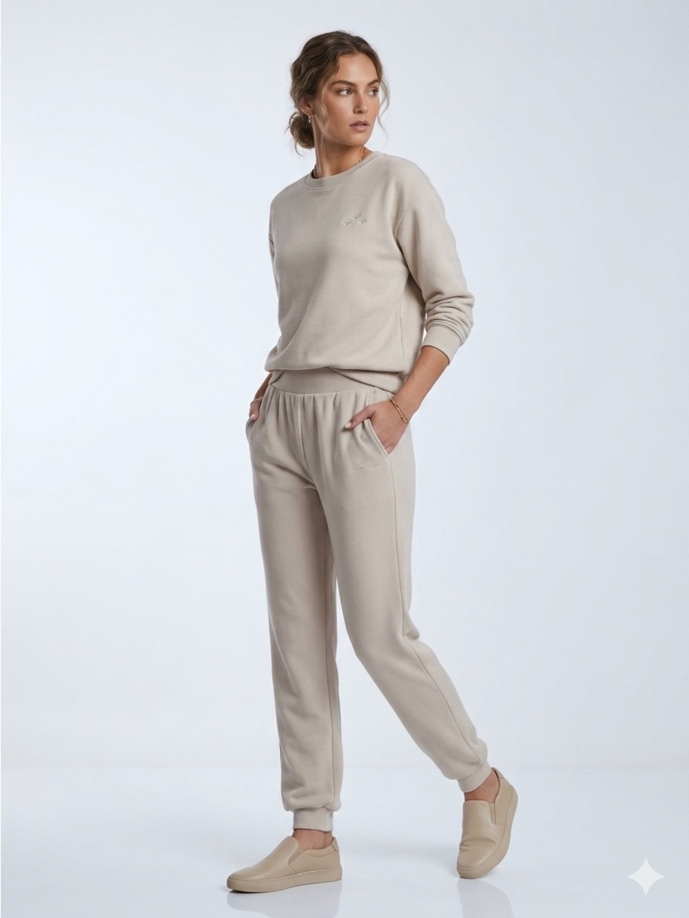 LazyPants Women’s Taupe Performance Jogger Pants Size Large Athleisure Lounge